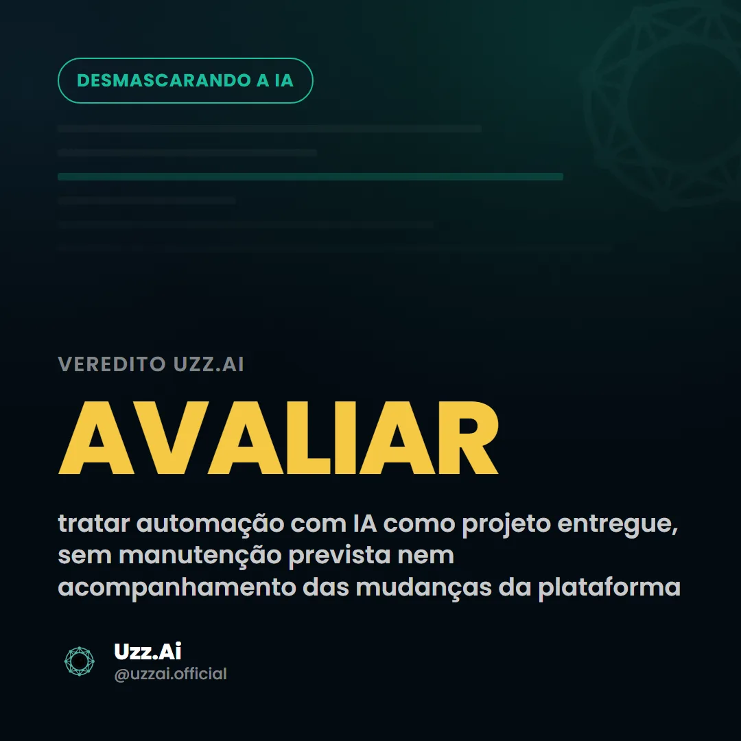 Painel com o veredito Uzz.Ai: avaliar