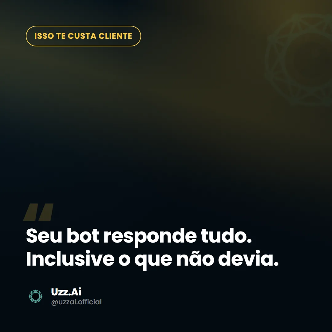 Painel editorial com a frase-chave do tema: O chatbot que não sabe passar a bola