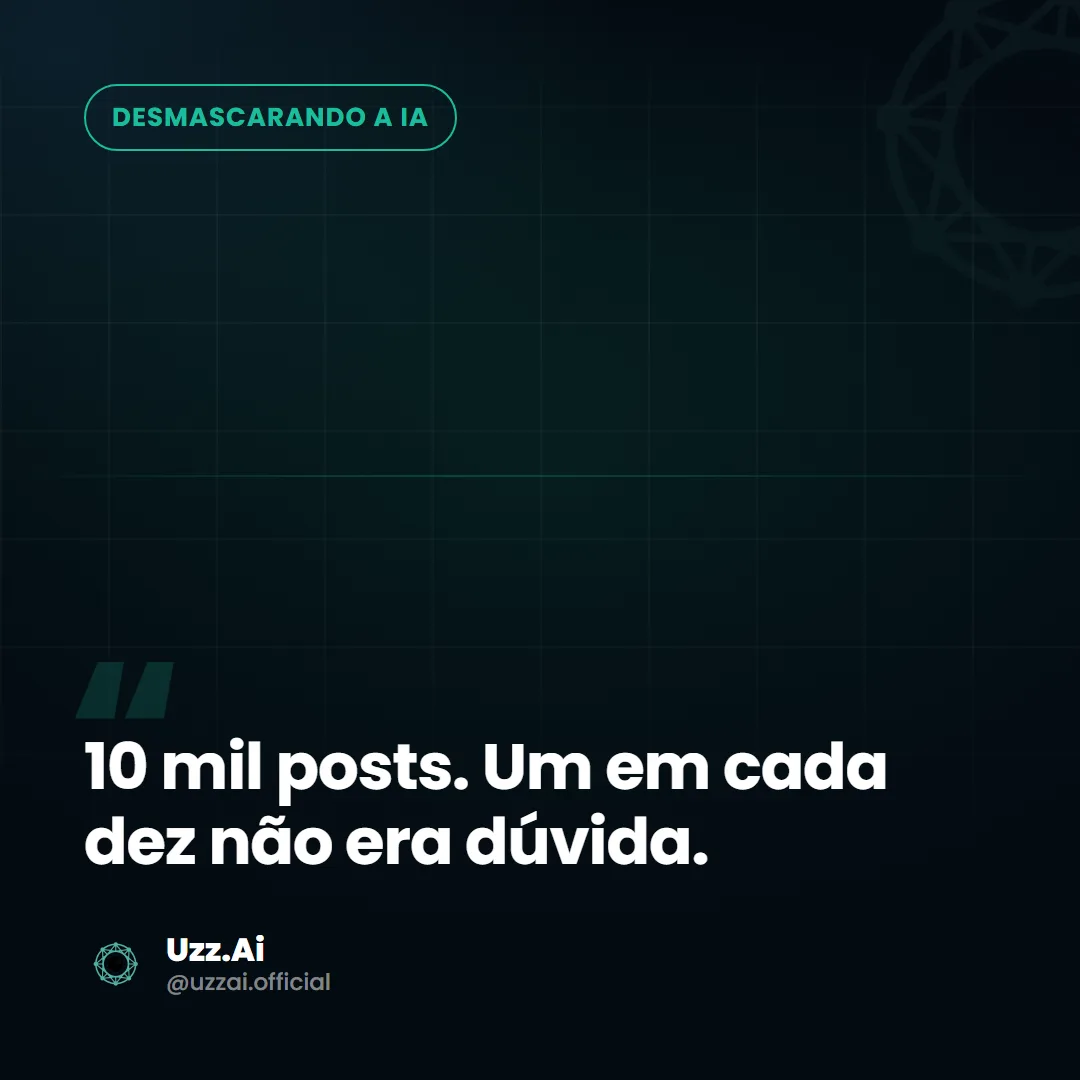 Painel editorial com a frase-chave do tema: Li 10 mil posts do fórum da OpenAI. Um em cada dez pedidos de ajuda não era dúvida