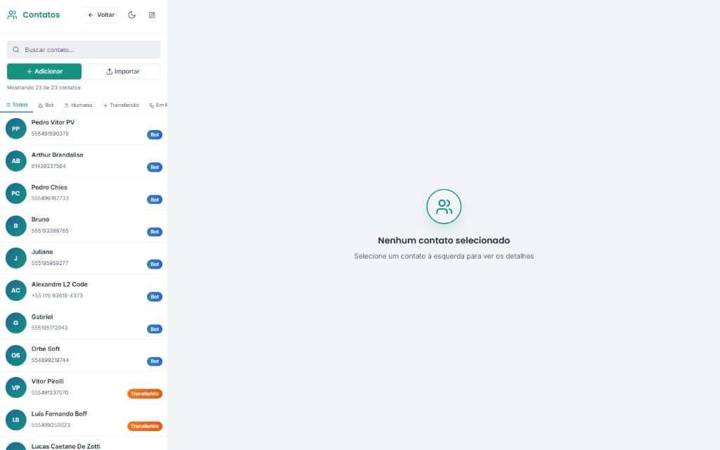 Exportar Contatos e Gerenciar Listas